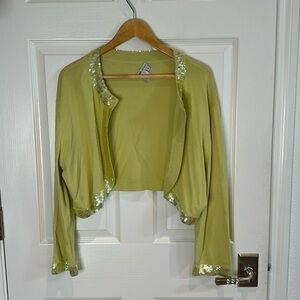 Worth dressy sequin bolero style sweater.  Lovely green.